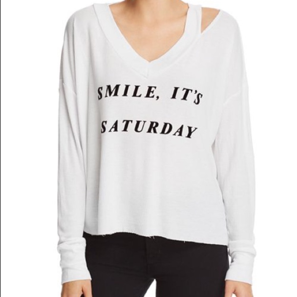 Wild fix smile it’s Saturday waffle long sleeve